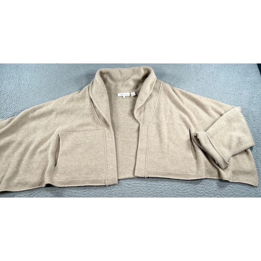 Inhabit Sweater Women's Small Beige Cashmere Shawl Cardigan Crop Knitted Holiday